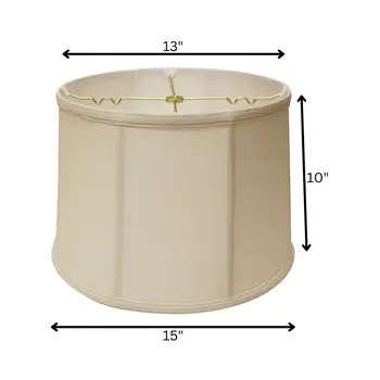 15" Off White Throwback Drum Linen Lampshade