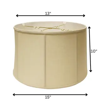 15" Pale Brown Throwback Drum Linen Lampshade