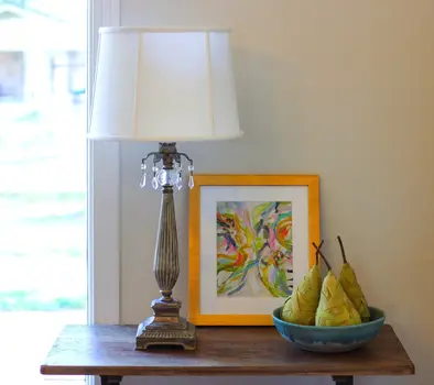 White Linen Drum Lamp shade 15"W Bottom