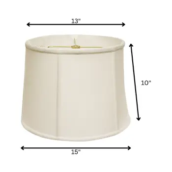 White Linen Drum Lamp shade 15"W Bottom