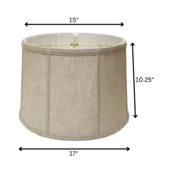 17" Cream Throwback Drum Linen Lampshade