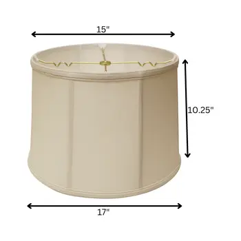 17" Off White Throwback Drum Linen Lampshade