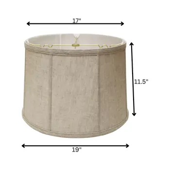 19" Cream Throwback Drum Linen Lampshade