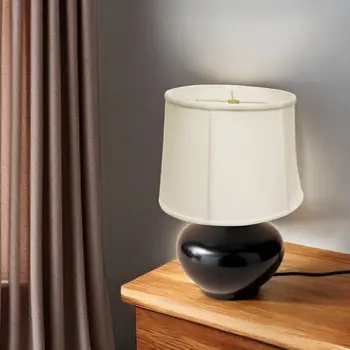 19" White Throwback Drum Linen Lampshade