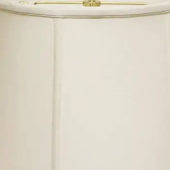 19" White Throwback Drum Linen Lampshade