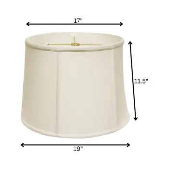 19" White Throwback Drum Linen Lampshade