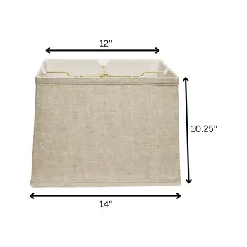 14" Cream Throwback Rectangle Linen Lampshade