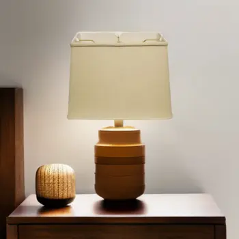 14" Pale Brown Throwback Rectangle Linen Lampshade