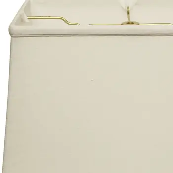14" White Throwback Rectangle Linen Lampshade