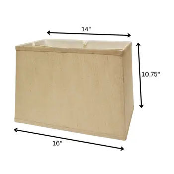 16" Golden Fiber Throwback Rectangle Burlap Lampshade