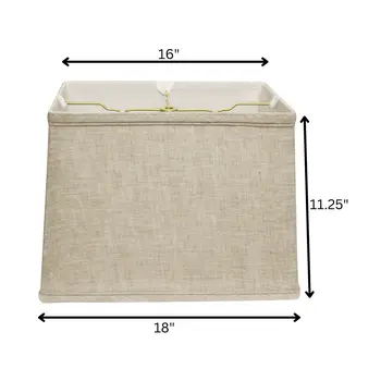 18" Cream Throwback Rectangle Linen Lampshade