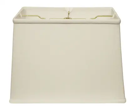 18" White Throwback Rectangle Linen Lampshade