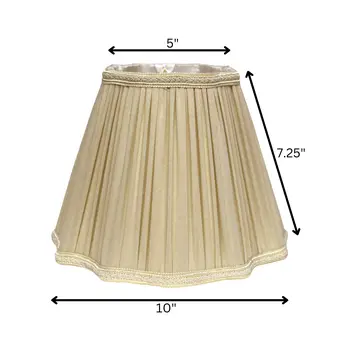 10" Pearl Grey Slanted Fancy Square Shantung Lampshade