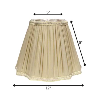Taupe Shantung Silk Square Lamp shade 12"W Bottom