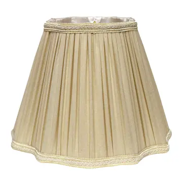 16" Pearl Grey Slanted Fancy Square Shantung Lampshade