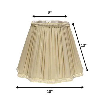 18" Pearl Grey Slanted Fancy Square Shantung Lampshade