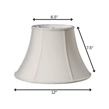 12" Cream Slanted Bell Shantung Lampshade