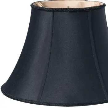 12" Black Slanted Bell Shantung Lampshade