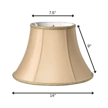 14" Vintage Gold Slanted Bell Shantung Lampshade