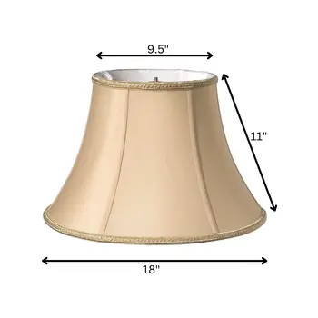 Gold Shantung Silk Bell Lamp shade 18"W Bottom