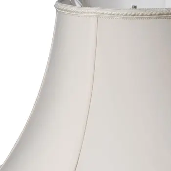 20" White Slanted Bell Shantung Lampshade