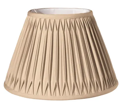 12" Vintage Gold Slanted Bell Smocked Shantung Lampshade