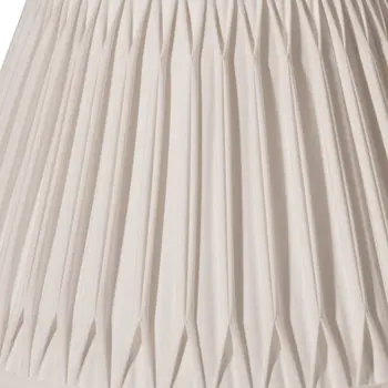 16" Cream Slanted Bell Smocked Shantung Lampshade