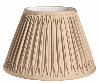 16" Vintage Gold Slanted Bell Smocked Shantung Lampshade