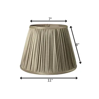 11" Ash Slanted Pleated Tafetta Lampshade