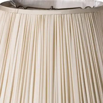 14" Pale Grey Slanted Pleated Tafetta Lampshade