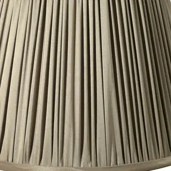 14" Ash Slanted Pleated Tafetta Lampshade