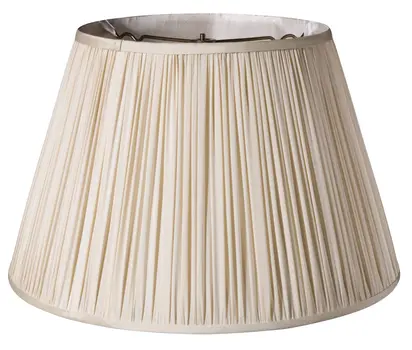 19" Pale Grey Slanted Pleated Tafetta Lampshade