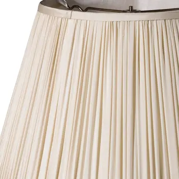 19" Pale Grey Slanted Pleated Tafetta Lampshade