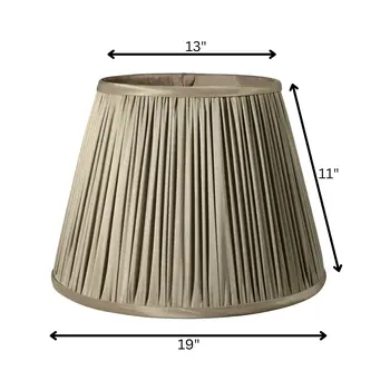 19" Ash Slanted Pleated Tafetta Lampshade
