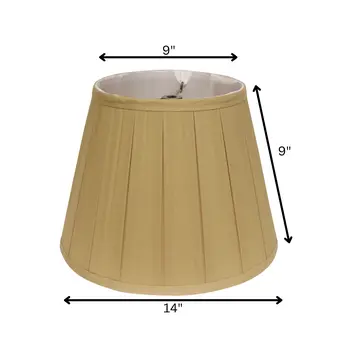 14" Primrose Slanted Crimped Box Shantung Lampshade