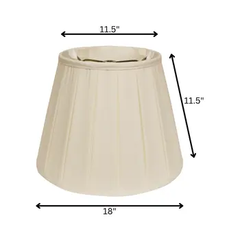18" Ivory Slanted Crimped Box Shantung Lampshade