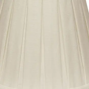 14" White Slanted Linen Lampshade with Box Pleat
