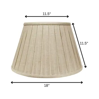 18" Cream Slanted Linen Lampshade with Box Pleat