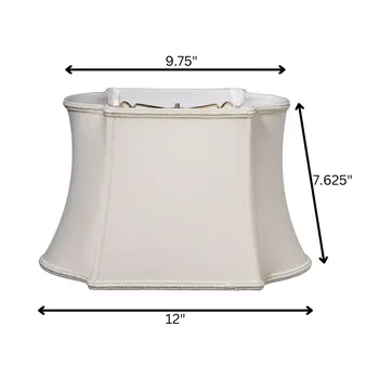 12" Cream Premium Oblong Shantung Lampshade