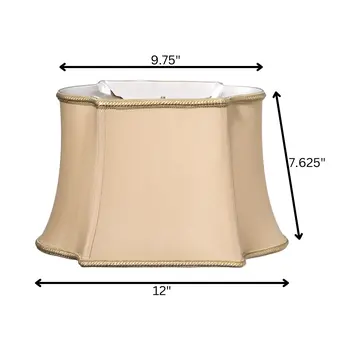12" Vintage Gold Premium Oblong Shantung Lampshade