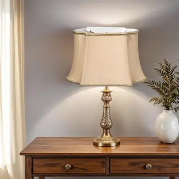 16" Vintage Gold Premium Oblong Shantung Lampshade