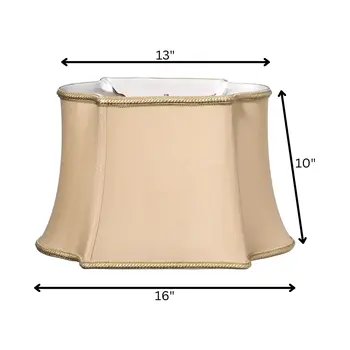 16" Vintage Gold Premium Oblong Shantung Lampshade
