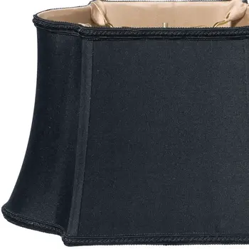 16" Black with Bronze Lining Premium Oblong Shantung Lampshade