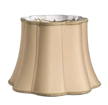 10" Vintage Gold Melon Scallop Shantung Lampshade