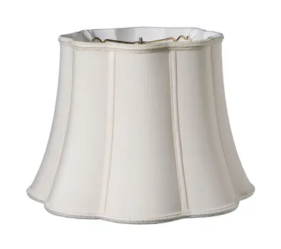 12" Cream Melon Scallop Shantung Lampshade