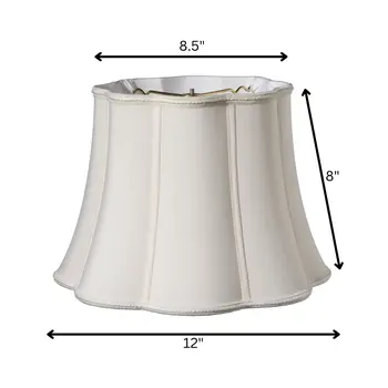 12" Cream Melon Scallop Shantung Lampshade
