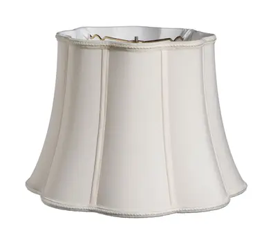 12" Cream Melon Scallop Shantung Lampshade