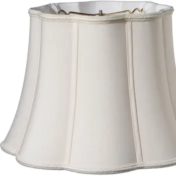 12" Cream Melon Scallop Shantung Lampshade