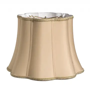 12" Vintage Gold Melon Scallop Shantung Lampshade