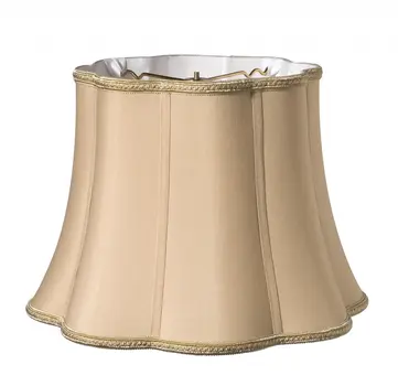 14" Vintage Gold Melon Scallop Shantung Lampshade